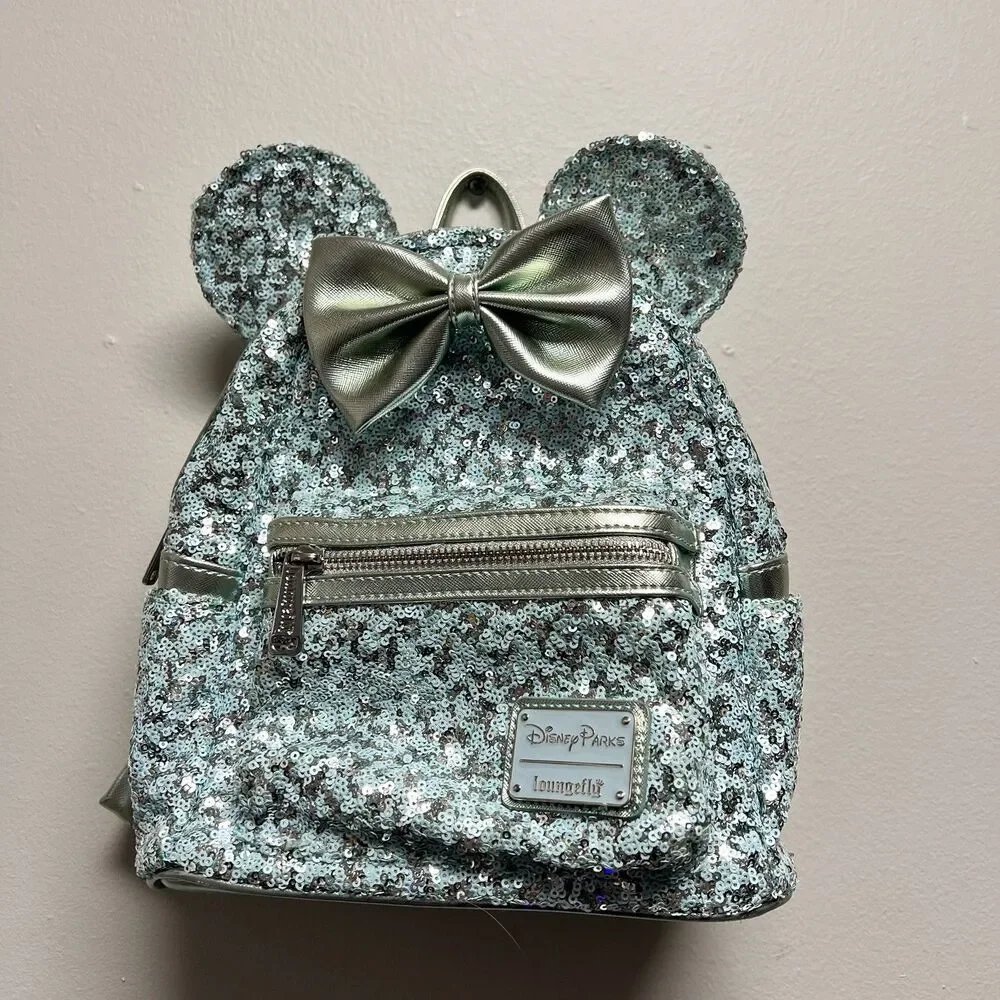 Arendale Aqua women’s minnie mouse loungefly backpack mini small disney parks